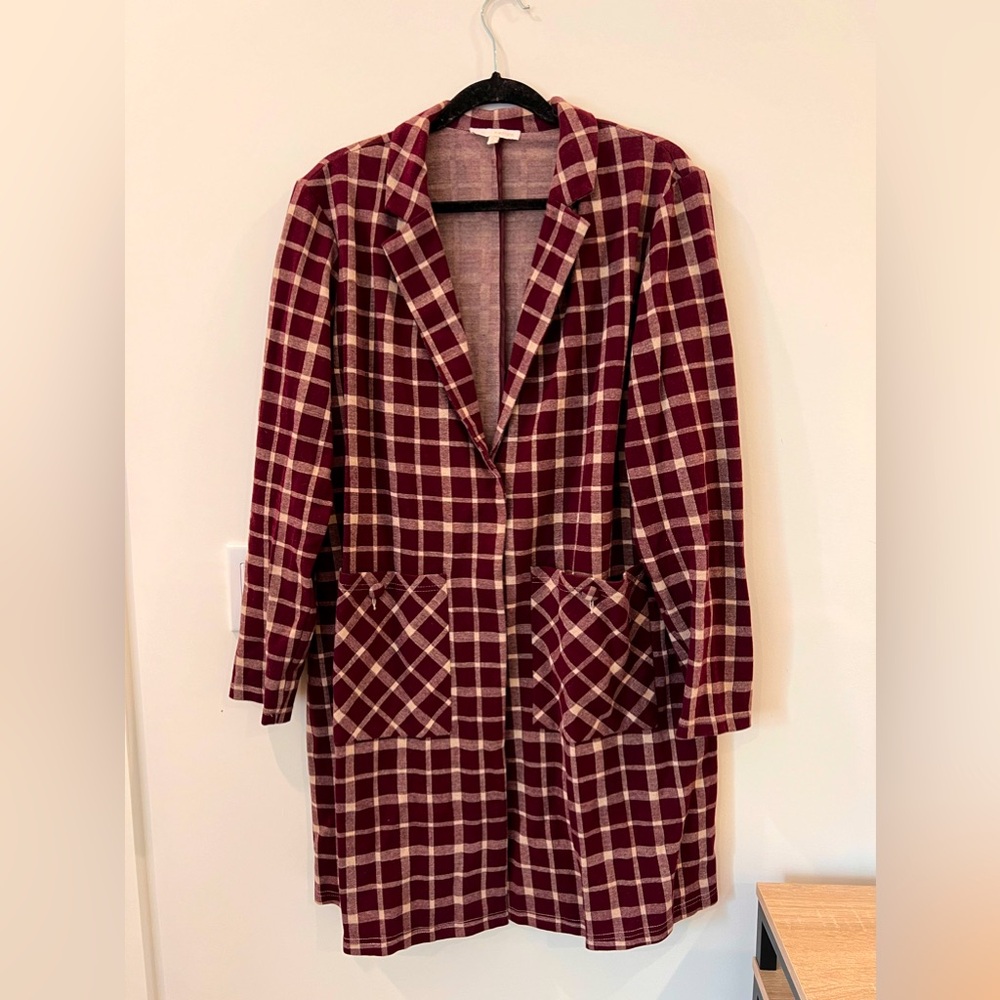 Anthropologie harlyn plaid trench jacket